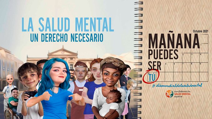 creatividad en la que pone el claim 'la salud mental un derecho necesario'