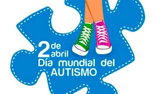 Imagen en la que se ve unas piernas cruzadas, con un calcetín verde y otro rosa y se lee '2 de abril. Día Mundial del Autismo'