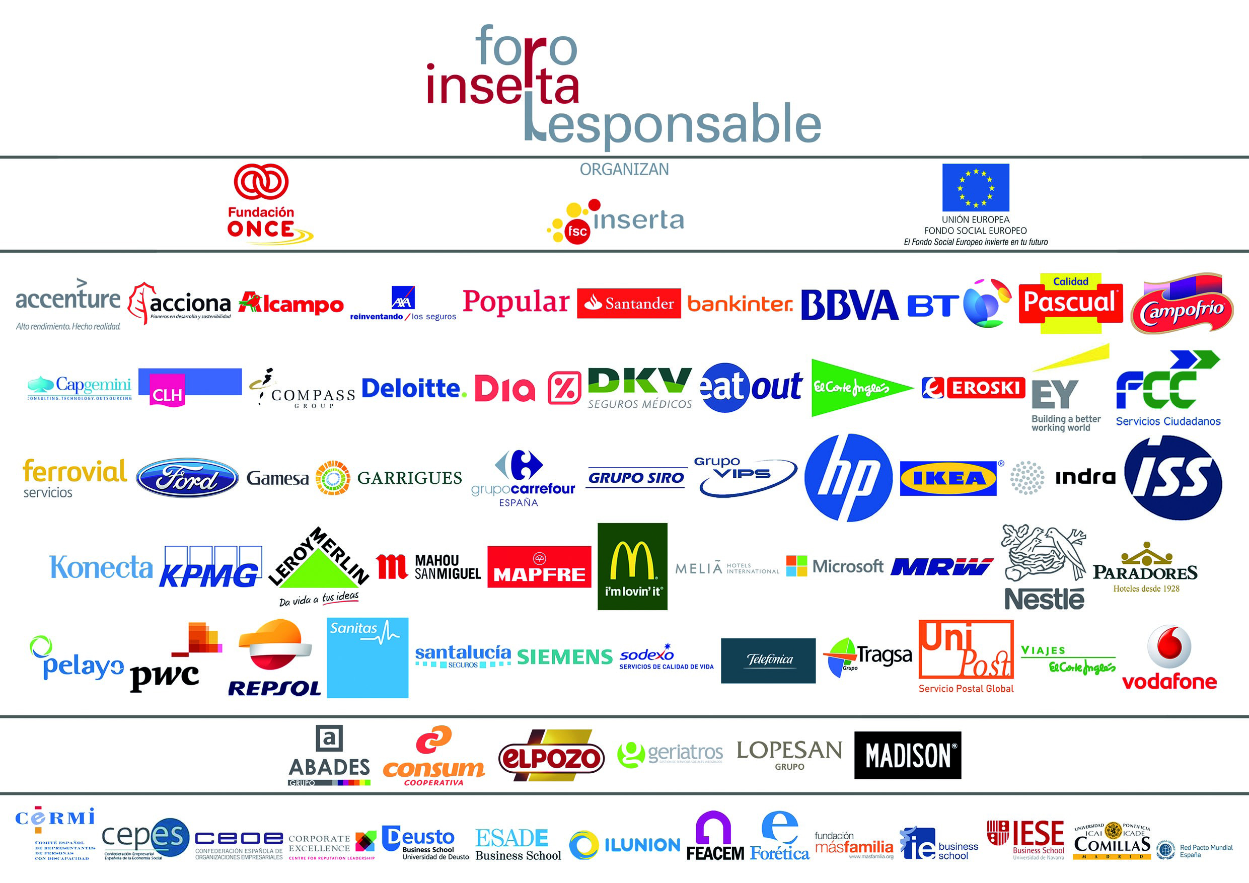 Foto con los logos de las empresas que pertenecen al foro inserta