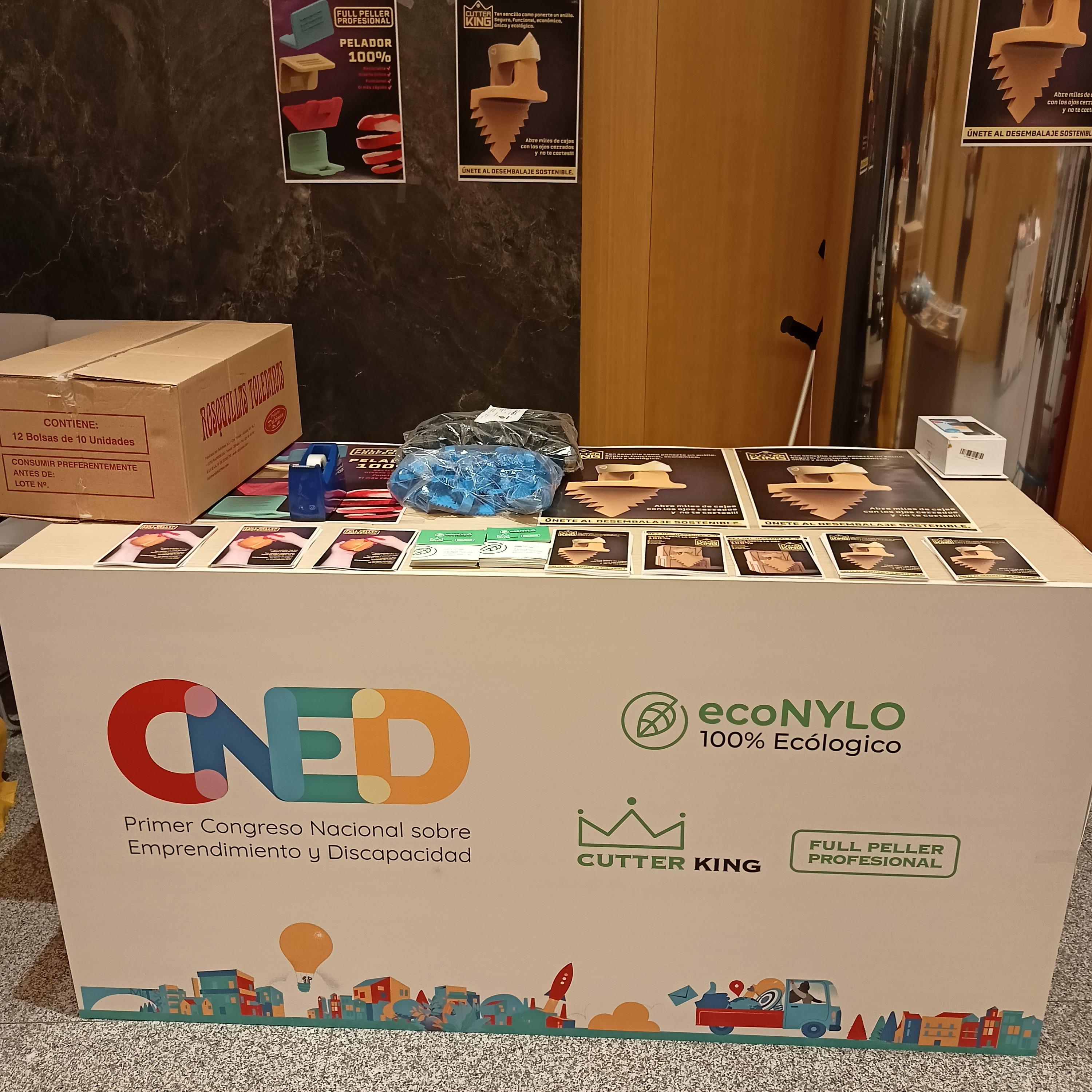 Foto del estand de Econylo en el I Congreso Nacional de Emprendimiento y Discapacidad