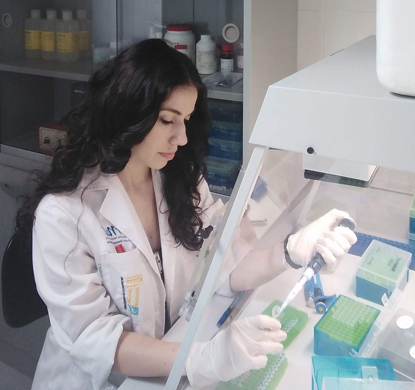 Foto de Guadalupe en el laboratorio 