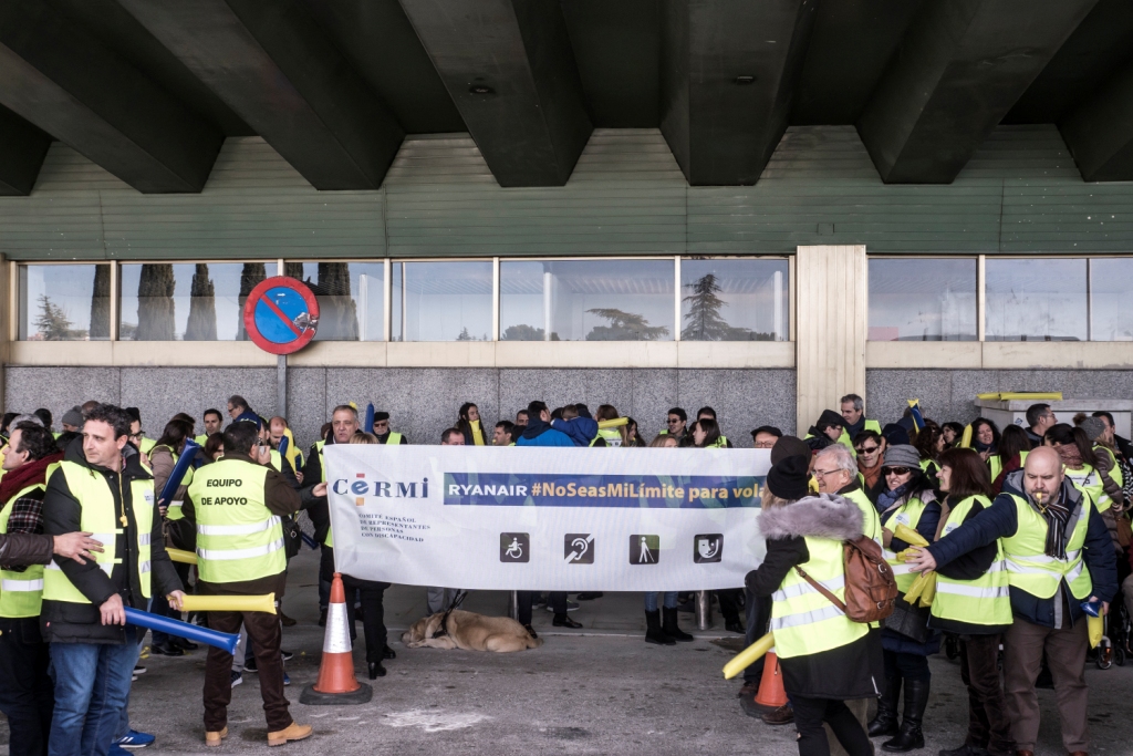 Manifestación contra Rayanair