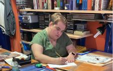 Foto de Patricia pintando