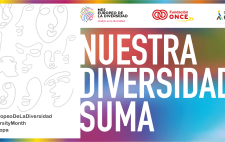 Creatividad con el texto 'Nuestra diversidad suma'