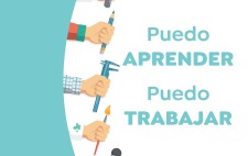 Cartel de la campaña con la leyenda 'Puedo aprender. Puedo trabajar'