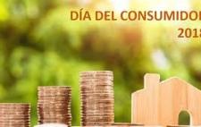 Imagen del Día del Consumidor 2018. Aparece una casita de madera y tres montones de monedas
