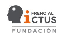Logotipo de la Fundación Freno al Ictus en el que se ve la imagen de una cabeza y se lee "Freno al ictus fundación"