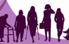 Imagen en la que se ve varias siluetas de mujeres entre las que aparece una con muletas, otras en sillas de ruedas y una con andador