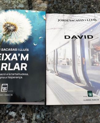 Composición formada por las dos portadas de los dos libros sobre tartamudez del autor del post  