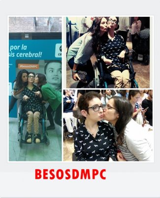 Fotomontaje alusivo a la campaña 'Besos por la parálisis cerebral'