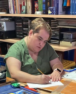 Foto de Patricia pintando