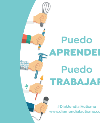 Cartel de la campaña con la leyenda 'Puedo aprender. Puedo trabajar'