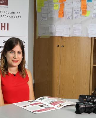 Virginia González en una mesa de trabajo en FEBHI