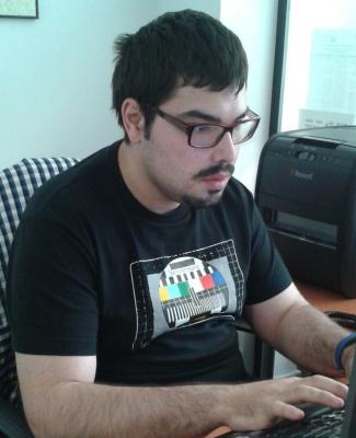 Foto de David trabajando